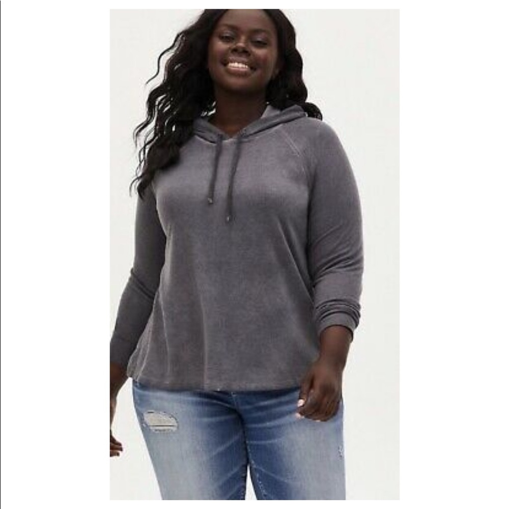 Torrid Dark Slate Grey Terry Hoodie